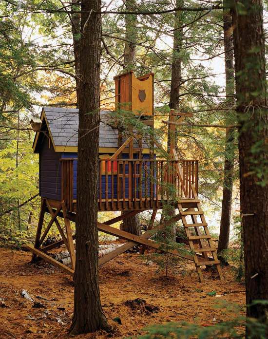 The Free Colorful Deluxe Tree House Plans