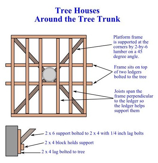 Tree House - Around the Trunk Tree House - Around the Trunk - How to Build a Treehouse