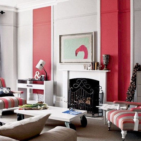 Red Accent Wall: Living Room Wall Paint Ideas Red Accent Wall - Living Room Wall Paint Ideas