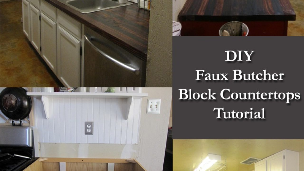 Diy Faux Butcher Block Countertops Tutorial Housesumo Com