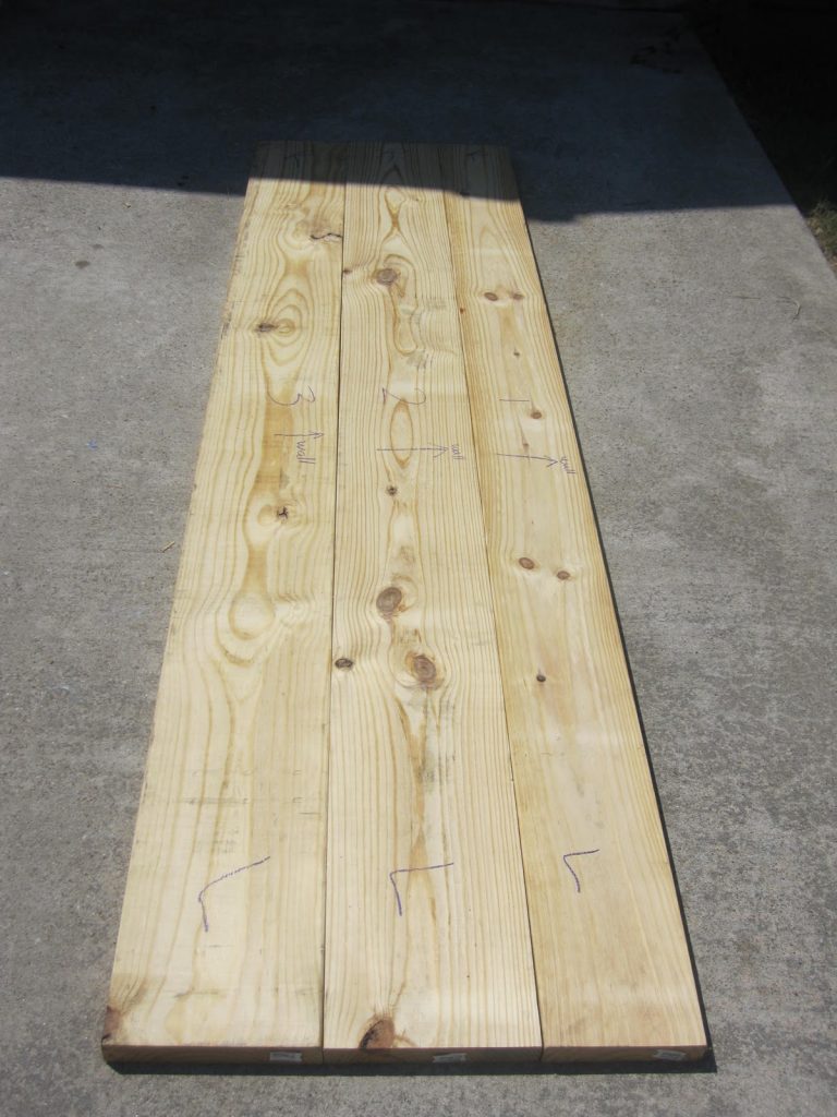 DIY Faux Butcher Block Countertops Tutorial 9 Arrange Wood Planks - How to Install Faux Butcher Block Countertops