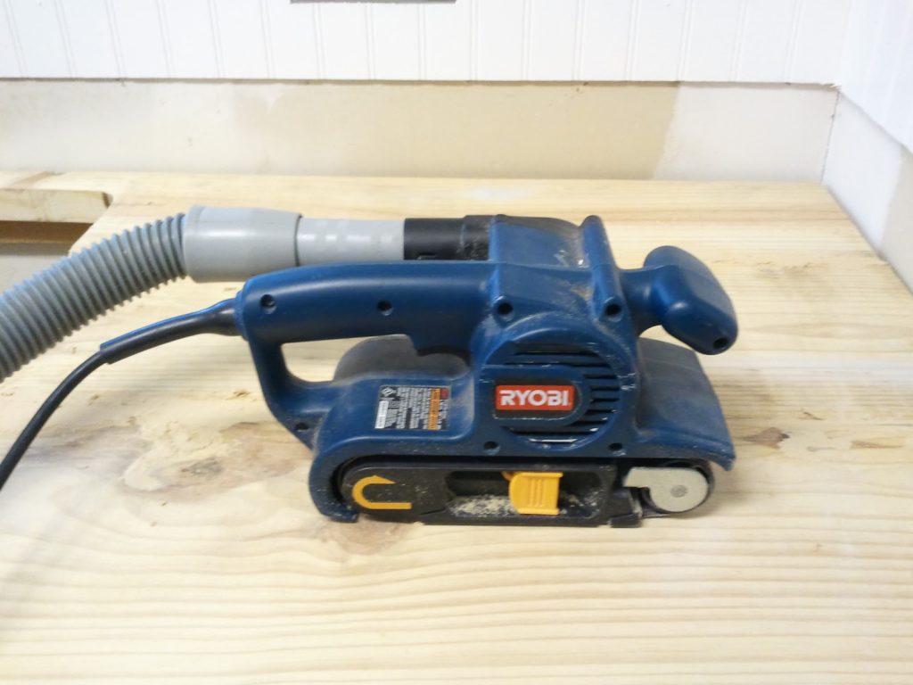 Electric Belt Sander - DIY Faux Butcher Block Countertops, How to Make Faux Butcher Block Countertops