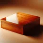 A glossy, amber wooden table reflecting light off its smooth surface.