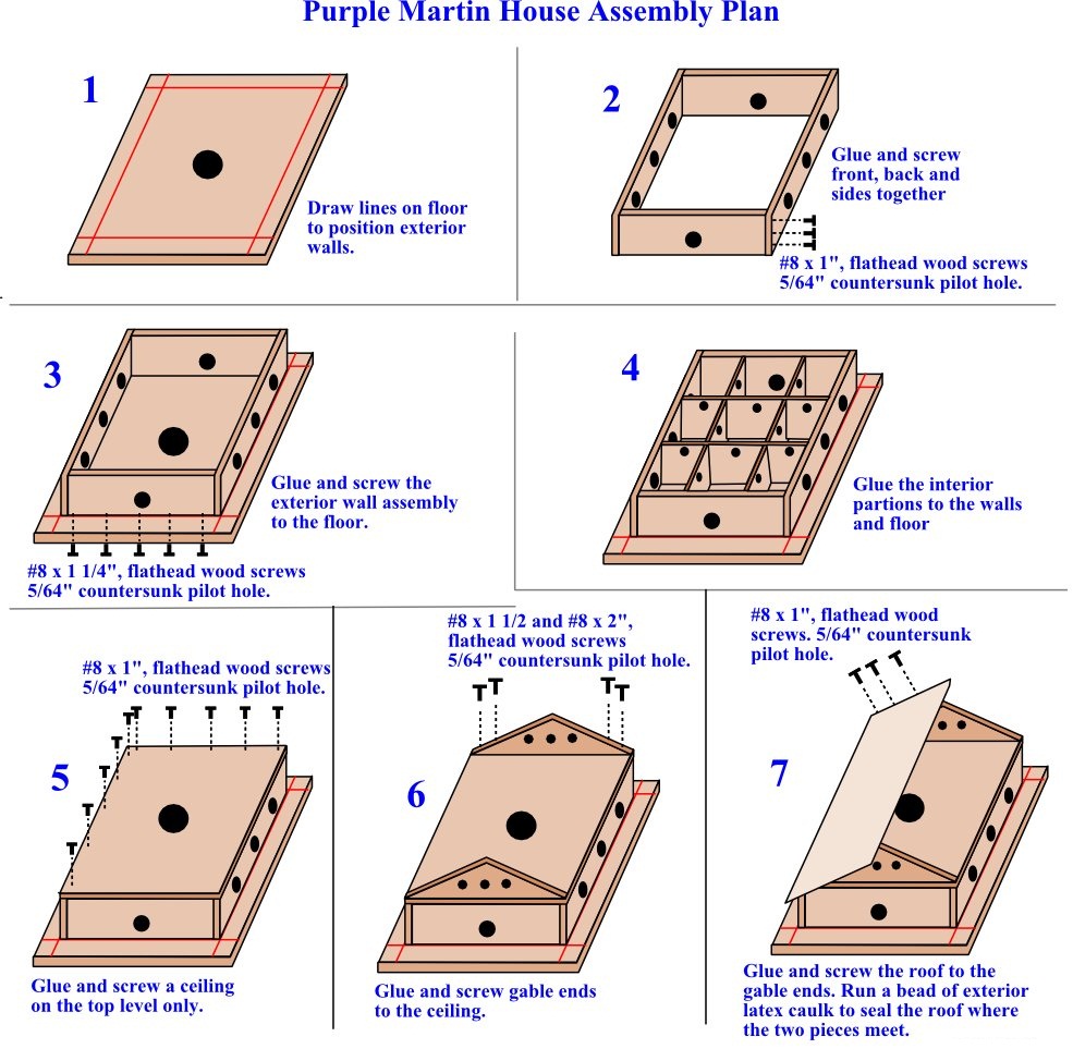 Purple Martin House Plans How To Build, Wooden Purple Martin House Plans