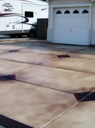 Featured of DIY Concrete Staining, Stamping and Cutting