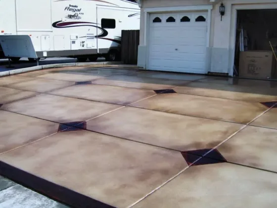 Featured of DIY Concrete Staining, Stamping and Cutting