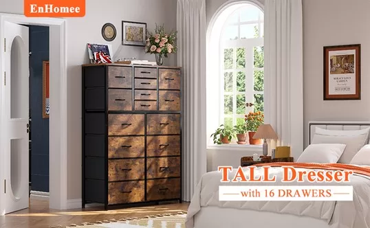 image - Best Bedroom Decoration & Storage Organizer- Enhomme Tall Bedroom Dresser