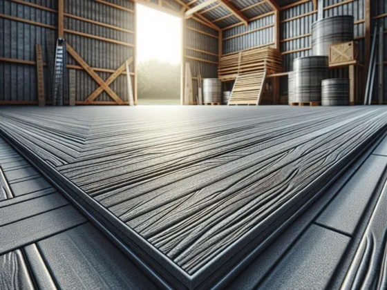 A close-up image of a shed floor made of durable, scratch-resistant material with a textured surface and wear-resistant finish.