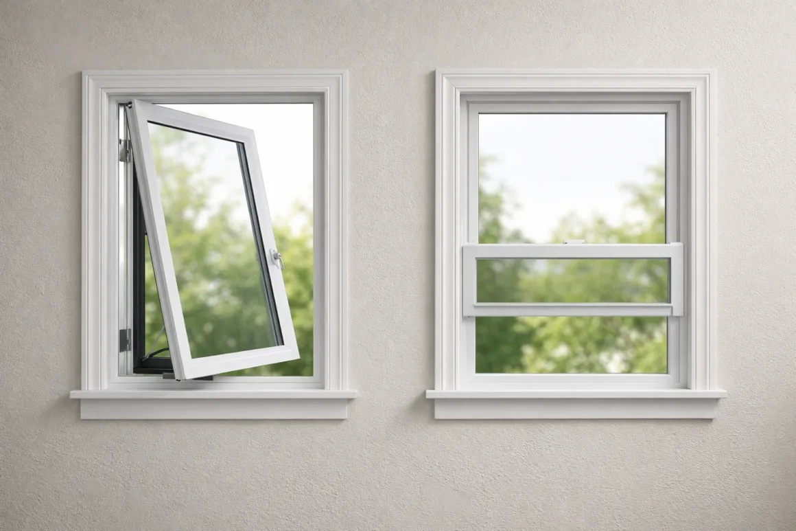 Operational difference between casement window and double hung window systems