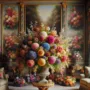 A vibrant bouquet of blooming flowers in a luxurious room.