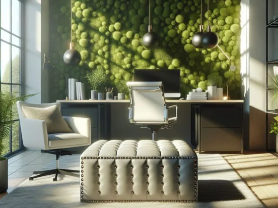 Custom ottoman adorned with decorative nails