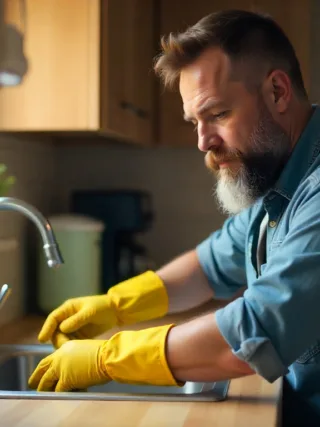 Fixing a sink in a kitchen