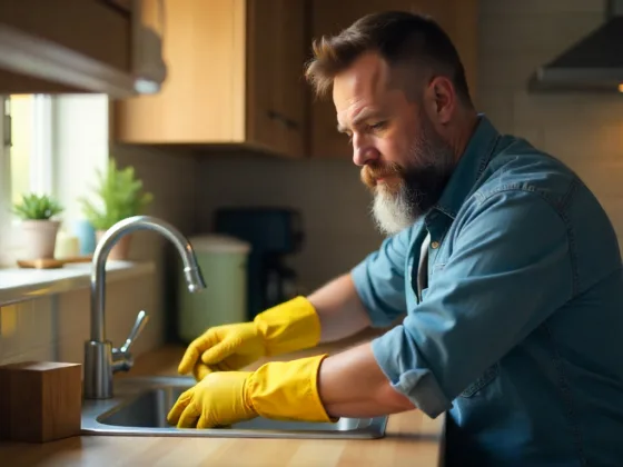 Fixing a sink in a kitchen