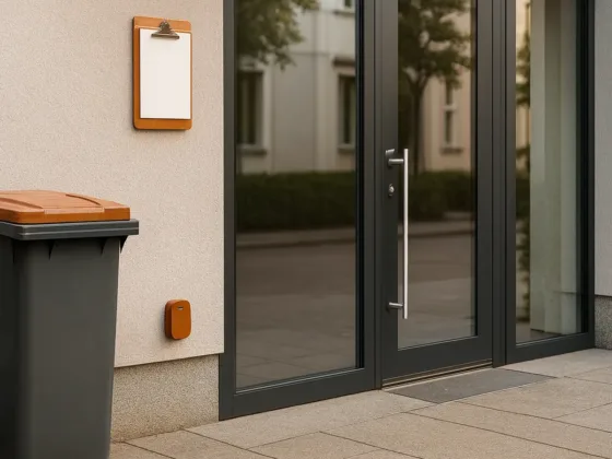 Commercial pest control: clean, well-sealed business entrance illustrating IPM best practices